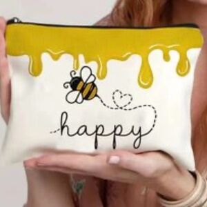 Charming Bee And Happy Design Zippered Pouch